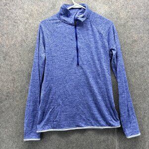 Under Armour Pullover Womens Medium Blue HeatGear 1/4 Zip Long Sleeve Athletic